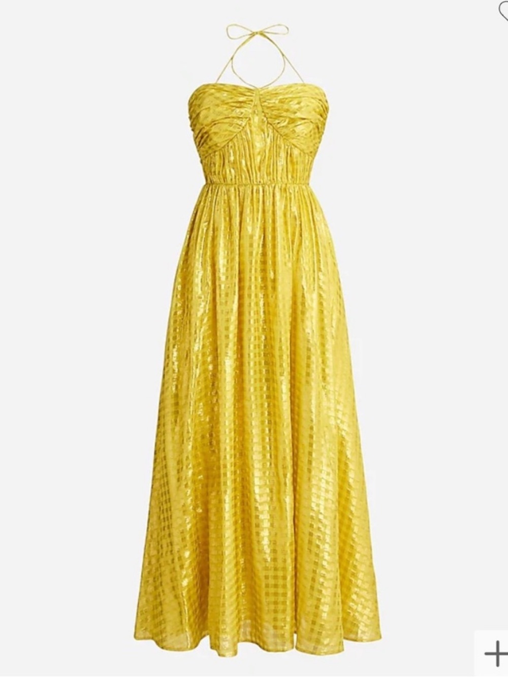 J. crew Limited-edition halter-tie dress in Lurex® metallic threads chiffon